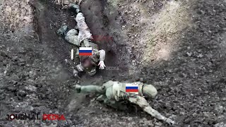 Horrible drone Ukraine FPV drone grenade blow up over 150 Russian troops in trenches Avdiivka [upl. by Hainahpez]