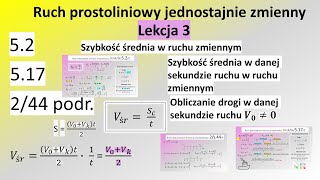 Ruch jednostajnie zmienny prostoliniowy LEKCJA 3 Wsip [upl. by Encratis]