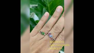 Chrome diopside tanzanite and rhodolite stacking rings handcrafted in the Philippines [upl. by Anairo]