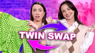 Twin Swap Thrifting Fall Outfits  Merrell Twins [upl. by Jerrilee58]