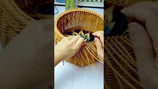 How to craft hand basket with rattan diy rattan handmade [upl. by Dianna208]