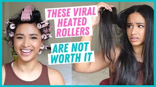 These VIRAL heated rollers are NOT worth it 😩 Honest Remington Proluxe hair rollers review amp demo [upl. by Ayirp]