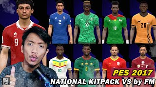 PES 2017 NEW NATIONAL KITPACK FOR T99 PATCH V3 by FM  PES 2017 PC GAMEPLAY [upl. by Elcin]