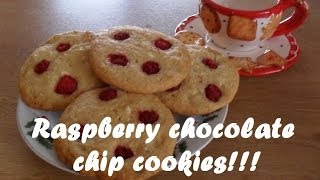 Raspberry chocolate chip cookies [upl. by Ardnoel]