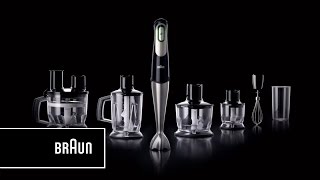 Braun Multiquick 7 Hand Blender One squeeze All speeds  Introduction Long Version [upl. by Hanson]