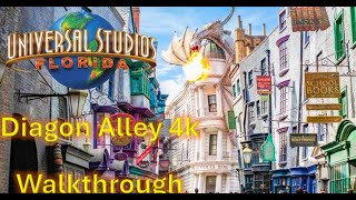 Diagon Alley™ Universal Studios Florida  4k Walkthrough [upl. by Ahseikal632]