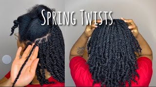 DIY Spring Twists Tutorial  Easy Protective Style for Natural Hair [upl. by Sikleb10]