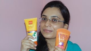 VLCC SUNSCREEN vs LOTUS HERBAL SAFE SUN [upl. by Kcirded]