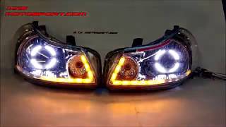 V1642 Maruti Suzuki SX4 Daytime Projector Headlights with Matrix Turn Signal Mode by MxsMotosport [upl. by Annahsed489]