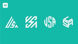 Design a Monogram Logo in Illustrator [upl. by Enella]