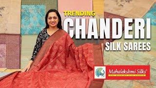 Trending Chanderi Silk Sarees  Mahalekshmi Silks [upl. by Neona]