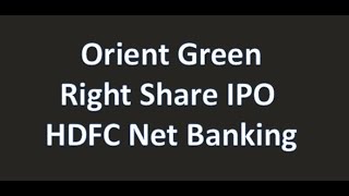 How to convert Right Shares IPO to Normal trading shares through HDFC Net Banking [upl. by Niajneb]