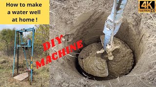 Homemade water well drill rig machine  how to make a water well at home DIY  4K [upl. by Foster]