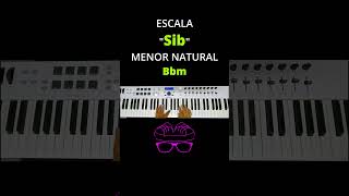 Escala Sib Menor Natural piano acordes tutorial teclado armonia [upl. by Tezzil]