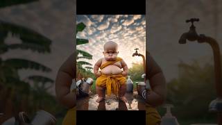 Funny moments of little monk 😅 monking shorts ytshorts funny moments trending💯 viral🔥 [upl. by Adan]