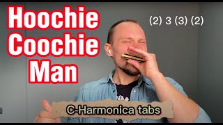 How to play Hoochie Coochie man  C Harmonica easy blues lesson [upl. by Calvert]