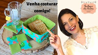 Como fazer um cesto de tecido para vender no Natal  Aline Nunes  Boutique das Rendas [upl. by Aerdnuahs]