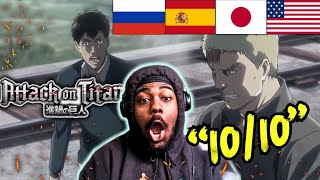 First Time Reacting To Reiner amp Bertholdt’s Reveal In Different Languages  Attack on Titan Reaction [upl. by Gemina]