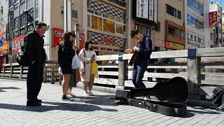 Busking in Osaka Japan Oshio Kotaro  Brand New Wings [upl. by Imaj919]