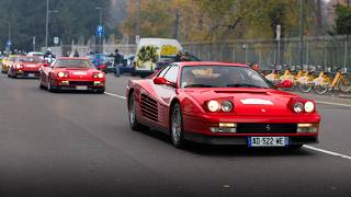 Ferrari Testarossa 40 years anniversary event  30 512TR F512M and Testarossa [upl. by Alyac]