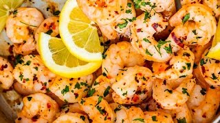 Garlic butter shrimps recipe Garlic shrimp stir fry [upl. by Aerbma682]