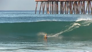 RC Surfer pulls off INSANE rides in quotGIANTquot waves  Raw Footage [upl. by Huberman]