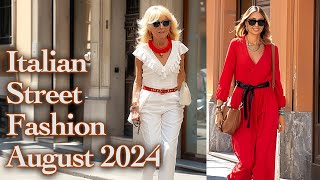 Unique street style in Milan The latest Italian Street Fashion August 2024 Italian Fashion VLOG [upl. by Ivgnout]