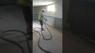 Spraying cementitious slurry tanking [upl. by Wickham]