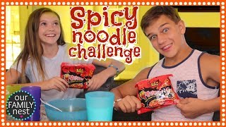 NUCLEAR FIRE 2X SPICY NOODLE CHALLENGE BOYFRIEND VS GIRLFRIEND EDITION [upl. by Ahsienauq]