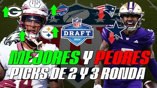 ACIERTOS Y ERRORES DE LA SEGUNDA Y TERCERA RONDA DEL DRAFT DE LA NFL 2024 [upl. by Klaus]