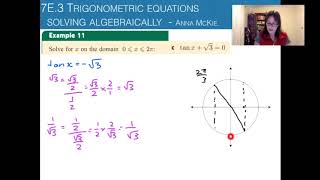 7E3 Trigonometric equations solving algebraically [upl. by Einuj353]