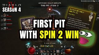 First Pit with OP Spin2Win Whirlwind Barb in Season 4  Diablo 4 [upl. by Notlad]