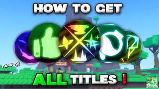 How To Get EVERY TITLE In Sols RNG EON 1 TUTORIAL [upl. by Gut]