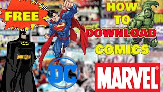 HOW TO DOWNLOAD COMICS DC Comics MARVEL Comics FREE [upl. by Ynor]