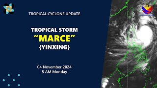 Press Briefing Tropical Storm MarcePH Yinxing at 5AM  November 04 2024  Monday [upl. by Skelton]