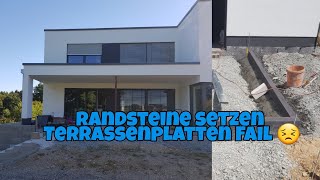 Hausbau Blog 66 Randsteine setzen Terrassenplatten Maßdifferenzen Die Siwuchins [upl. by Ilyssa]