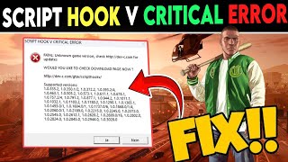 Quick FIX Script Hook V Critical ERROR After New Update Rockstar [upl. by Iolande]