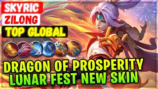 Dragon of Prosperity Zilongs Lunar New Year Fest Skin  Top Global Zilong  SkyRic Mobile Legends [upl. by Tjaden784]