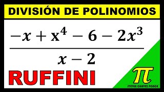 MÉTODO DE RUFFINI  División de polinomios  ejercicio resuelto [upl. by Neelyad]