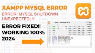 Xampp ErrorMySQL Shutdown Unexpectedly  Fixed  Tamil [upl. by Moulden236]