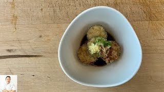 Asian Eggplant Tempura Using Precise Cutting Skills [upl. by Hanid]