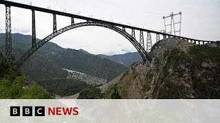 World’s highest railway bridge set to open in Kashmir  BBC News [upl. by Noira284]