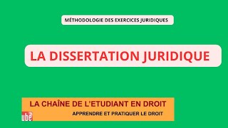 Méthodologie des exercices juridiquesla dissertation juridique [upl. by Yoko]