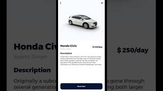 Car Rental app UI built in Flutter [upl. by Lunette]