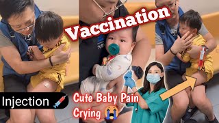 🙄 Injection 💉 On Hip Crying in Hospital Vaccination Cute Baby Health Care [upl. by Nytsirc117]