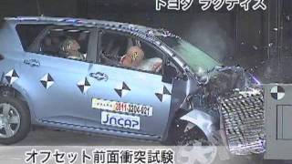 自動車アセスメント：トヨタラクティス：オフセット前面衝突試験 [upl. by Leora]