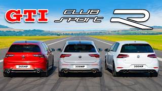 New Golf GTI v Old Golf R v Clubsport DRAG RACE [upl. by Nanette632]