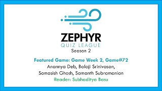 S2 ZQL GW2 Game72 ft Anannya Deb Balaji Srinivasan Somasish Ghosh Samanth Subramanian [upl. by Nyladnek]