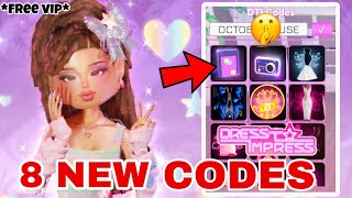 HOW TO GET ALL 8 NEW SECRET CODES AND FREE VIP IN DRESS TO IMPRESS 🤫 [upl. by Alger282]