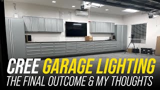 New Garage Build Finally Installing Overhead Lights CREE KR and Troffer LEDs Part 2 [upl. by Ihcur]